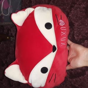 Squishmallow red valentines day fox
